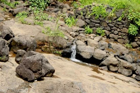 Areal view of Small waterfall Stock Photos