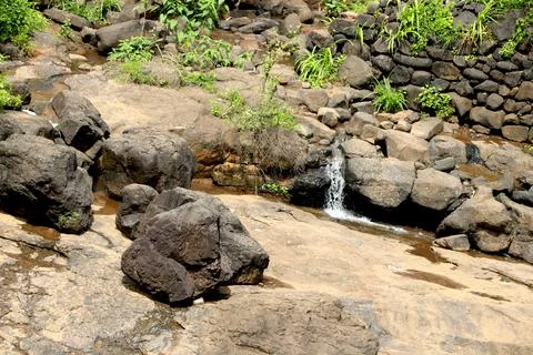 Areal view of Small waterfall Stock Photos