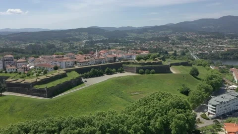 Areal View - Valença walls Stock Footage 157269555