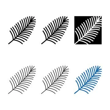 Areca palm tropical leaf edition color icon vector Stock Illustration