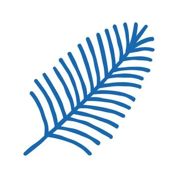 Areca palm tropical leaf icon doodle illustration Stock Illustration