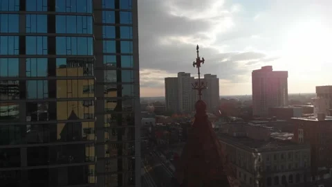 Areial view. Philadelphia Episcopal Cathedral Video stock 168805341