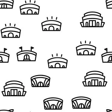 Arena Buildings Seamless Pattern Vector 스톡 일러스트