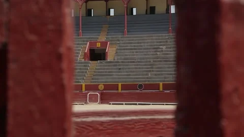 Arena for bullfighting. lima in Peru. empty arena. bull exit gate. Stockbeeldmateriaal 230953154