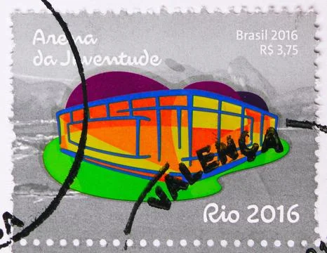 Arena de Juventude, Our Rio 2016 Stamps  Olympic and Paralympic Games serie.. Stock Photos
