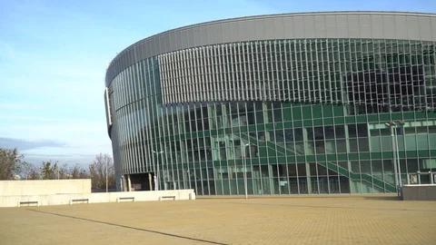 Arena Gliwice, one of the largest entertainment and sports halls in Poland. 4K Vídeo Stock 120878853