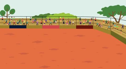 Arena. Rodeo background Stock Illustration