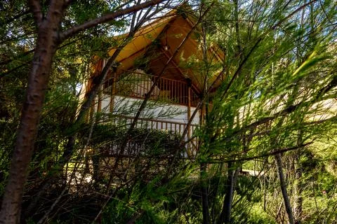 Arena Stoja Campsite, a complex of summer houses on the shores of the Valov.. Stock Photos