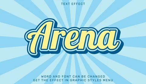 Arena text effect template in 3d design Illustration