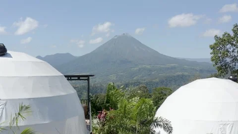 Arenal Volcano Between Two Domes 4k 24fps Stock Footage 273180818