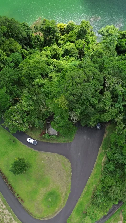 Arenal volcano drone view, costa rica, vertical, social media Stock Footage 292020778