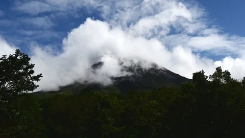 Arenal volcano slow clouds Stock Footage 126558028