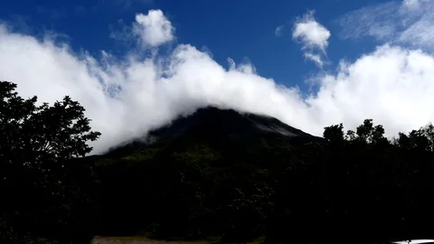 Arenal volcano timelapse clouds Stock Footage 126558029