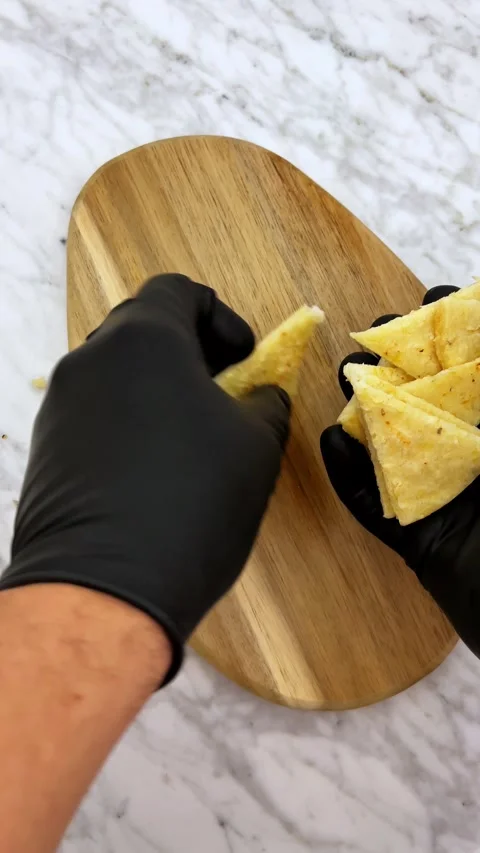 Arepa Cutted in Triangles Stock Footage 303103358
