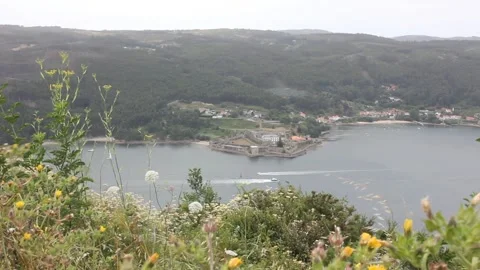 Ares river from the mountains in Spain Stock Footage 248324943