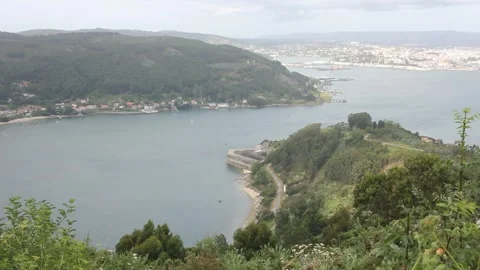 Ares river from the mountains in a windy day Stock Footage 248324941
