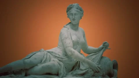 Aretheus white marble statue Vídeo Stock 144422860