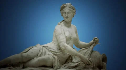 Aretheus white marble statue Vídeo Stock 157361390
