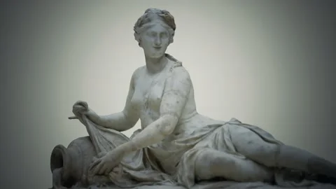Aretheus white marble statue Vídeo Stock 164555384