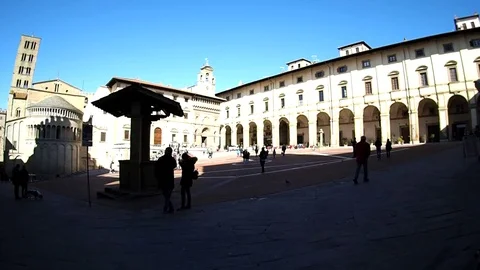 Arezzo Piazza Grande Stock Footage 72756274