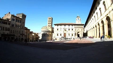 Arezzo Piazza Grande 库存影片 72756364