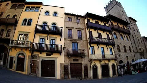 Arezzo Piazza Grande Stock Footage 72756368