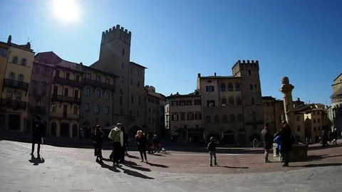 Arezzo Piazza Grande 库存影片 72788001