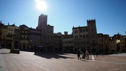 Arezzo Piazza Grande 库存影片 72788042