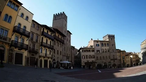 Arezzo Piazza Grande Stock Footage 72788046