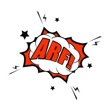 Arf expression icon at comic speech bubble design Stock-Illustration