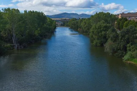 Arga River, Spain. Stock Photos