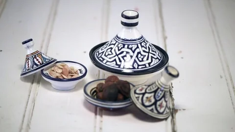 Argan fruit in Moroccan Tajine Stock Footage 74726906