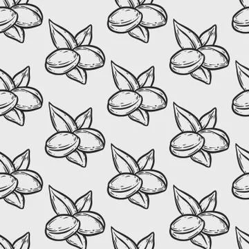 Argan nut oil seamless pattern Stock Illustration