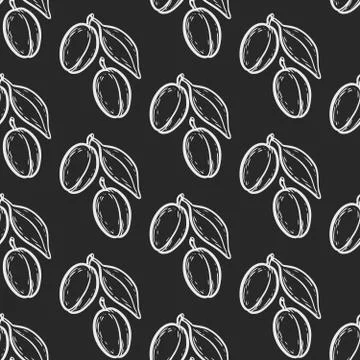 Argan nut oil seamless pattern Stock Illustration