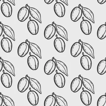 Argan nut oil seamless pattern Stock Illustration