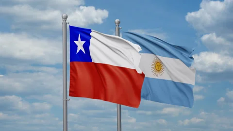 Argentina and Chile two flags Stock-Footage 268993920