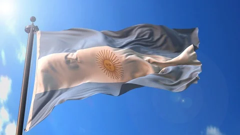 Argentina animated flag pack in 3D and green screen Stock Footage 119933533