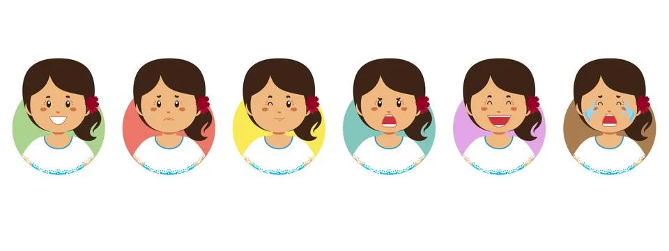 Argentina Avatar with Various Expression Stock Illustration