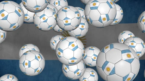 Argentina balls falling on flag BG Stock Footage 42218122