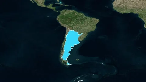 Argentina Border and Geopolitical Map Topography Animation 4K 库存影片 330383346