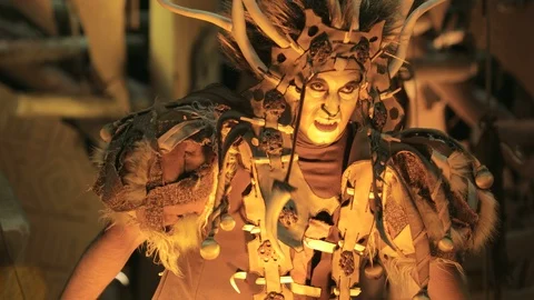 Argentina Brazil Carnival devil dancing in hell Stock Footage 111040616