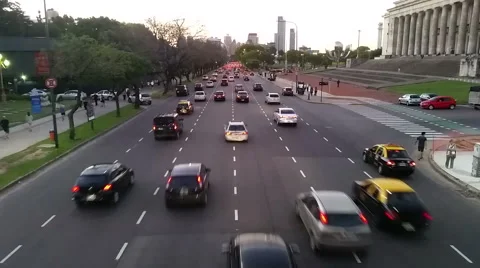 Argentina Buenos Aires time lapse of traffic at rush hour Stock Footage 45014240