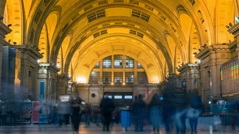 Argentina Buenos Aires time-lapse railway station Constitucion at rush hour HD Stock Footage 75004997