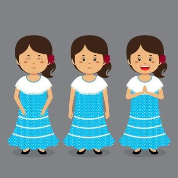 Argentina Character with Various Expression Stock Illustration