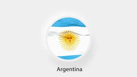 Argentina Circular Flag Loop. Animated national flag of Argentina. Realistic Stock Footage 164267711
