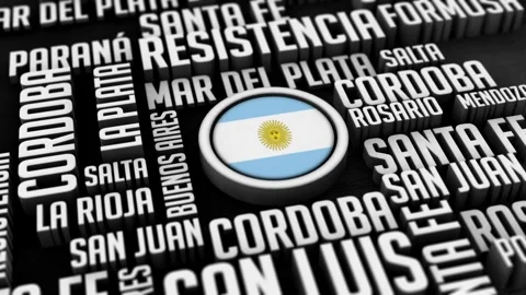 Argentina Cities Word Cloud Collage In 3D Stock Footage 241328722