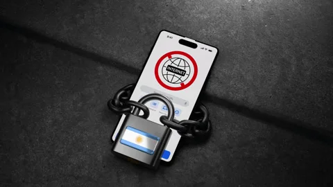 The Argentina Concept Of Restricted Internet Access. The Internet Is Prohibi Video stock 314275640