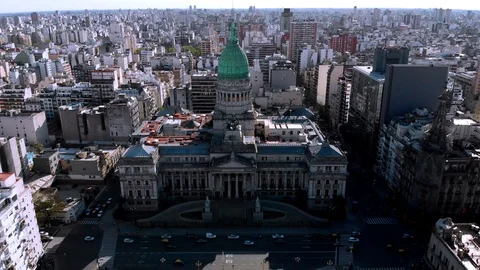 Argentina congress aerial drone video Stock Footage
