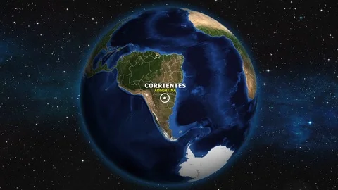 ARGENTINA CORRIENTES ZOOM IN FROM SPACE Stock Footage 115504567