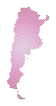 Argentina dotted map. Digital style shape of Argentina. Tech icon of the co.. Stock Illustration